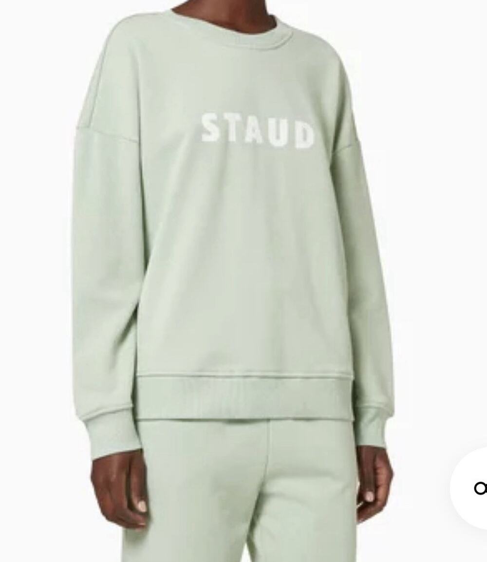STAUD Sweatshirt Crewneck French Terry Pastel Green Women’s Size XS Oversized